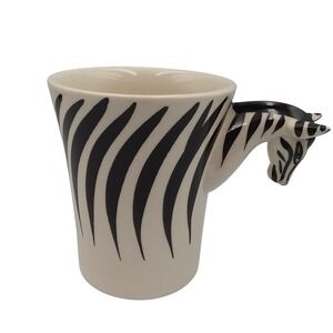 Pier 1 Imports Zebra Mug Stoneware Coffee Cup‎ Novelty Decor